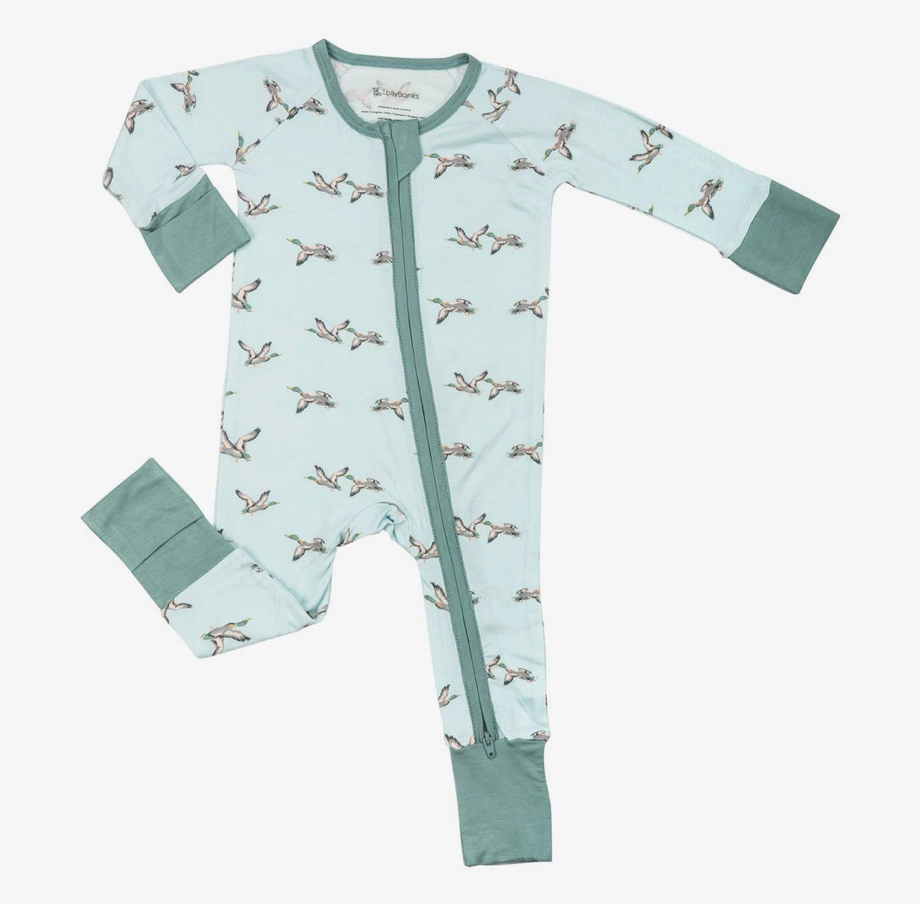 Lolly Banks Bamboo Convertible Zipper Pajama- Mallard Duck