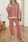 Striped Mock Neck Long Sleeve Top
Pant Set