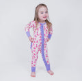 Lolly Banks Bamboo Baby Convertible Ruffle Zipper Pajama Let's Go Girls